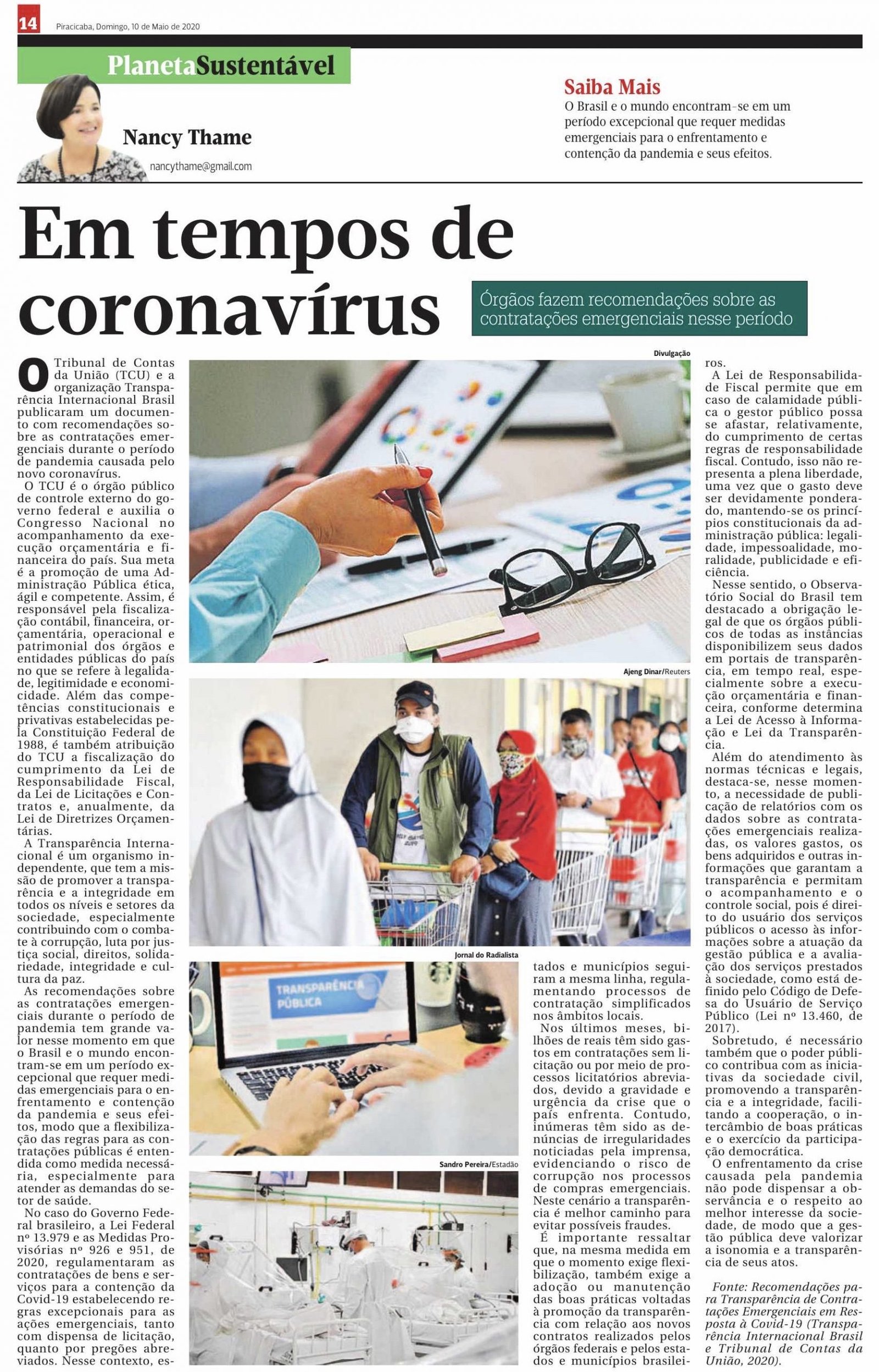 Transparência e contas públicas em tempos de coronavírus