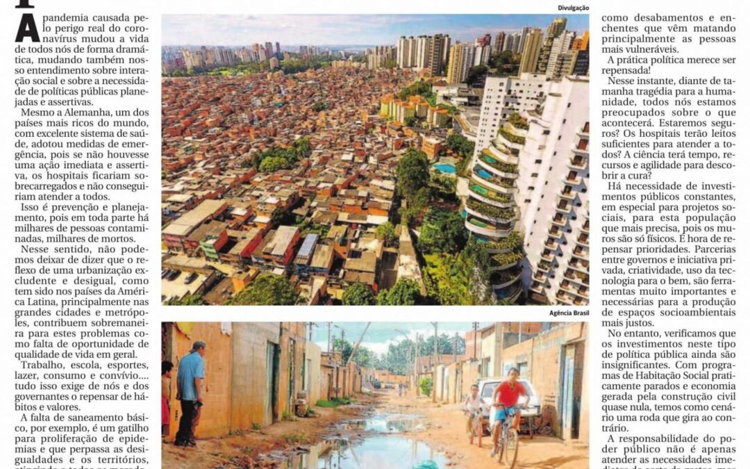 Covid 19, urbanização desigual e políticas públicas