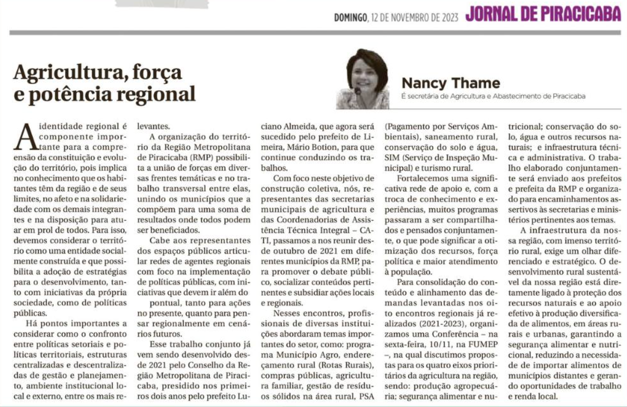Agricultura, força e potência regional