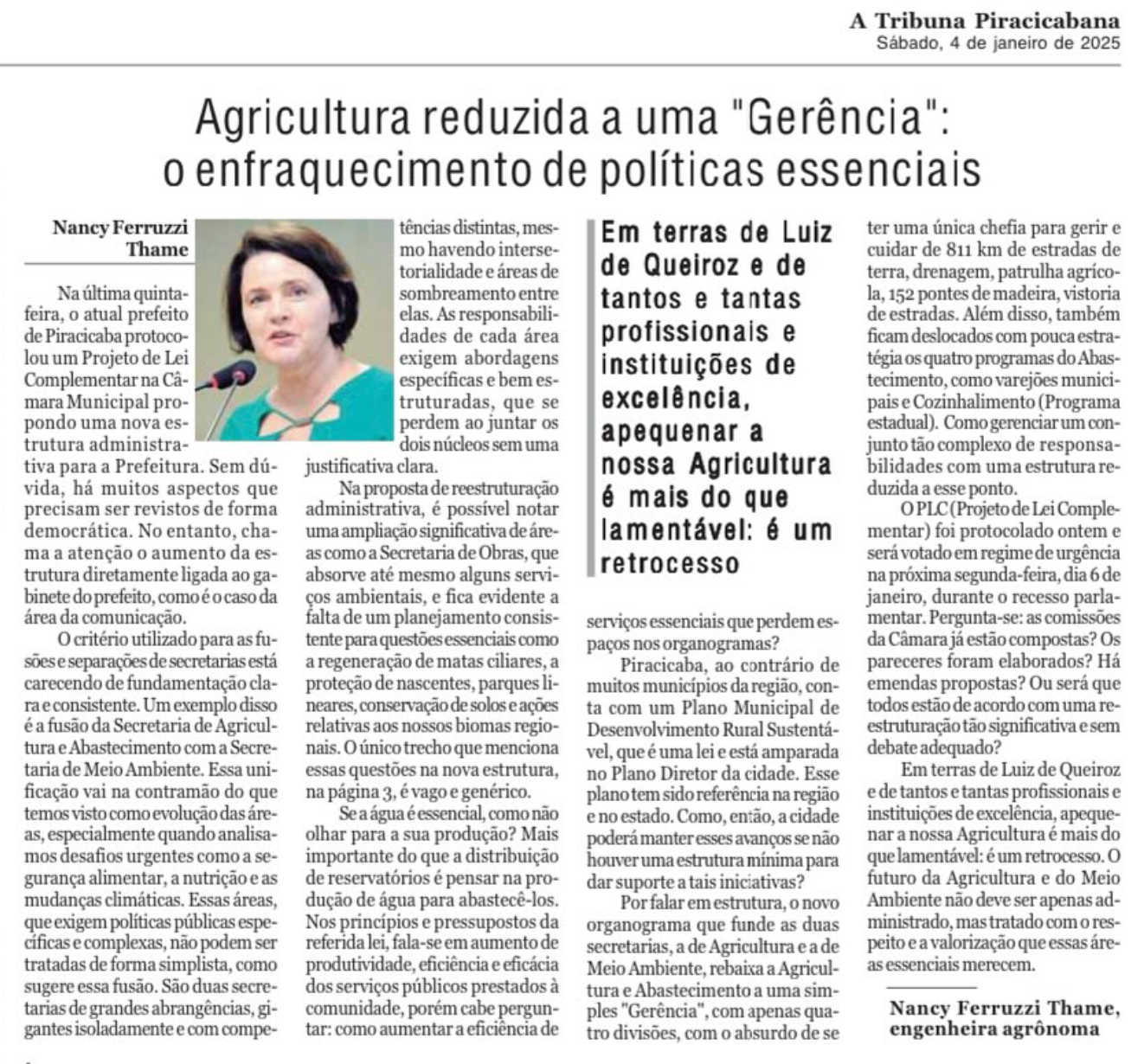 Agricultura reduzida a uma “Gerência”: o enfraquecimento de políticas essenciais